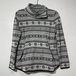 Talbots Sweater Womens Gray Black Size Small‎ petite preppy